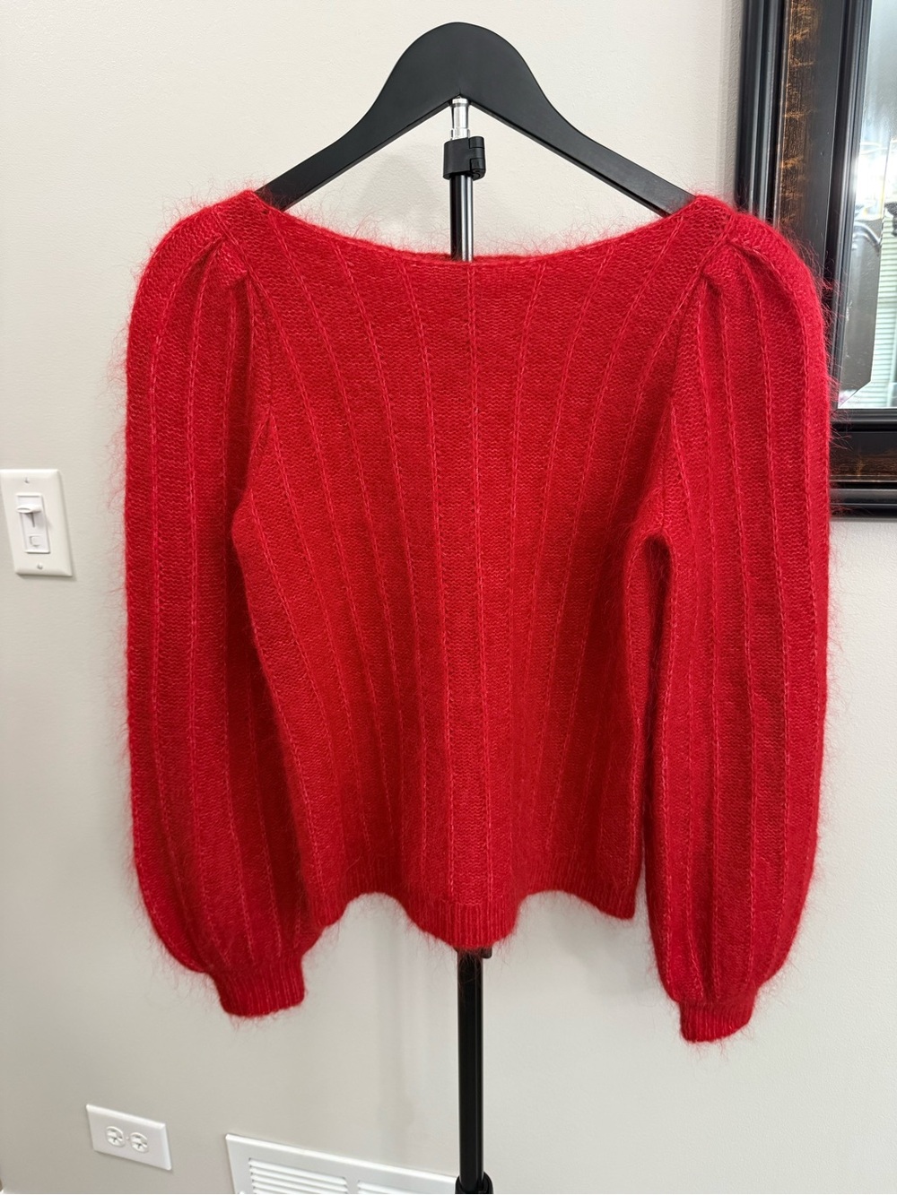Sezane Aretha Jumper Red Mohair Wool Sweater